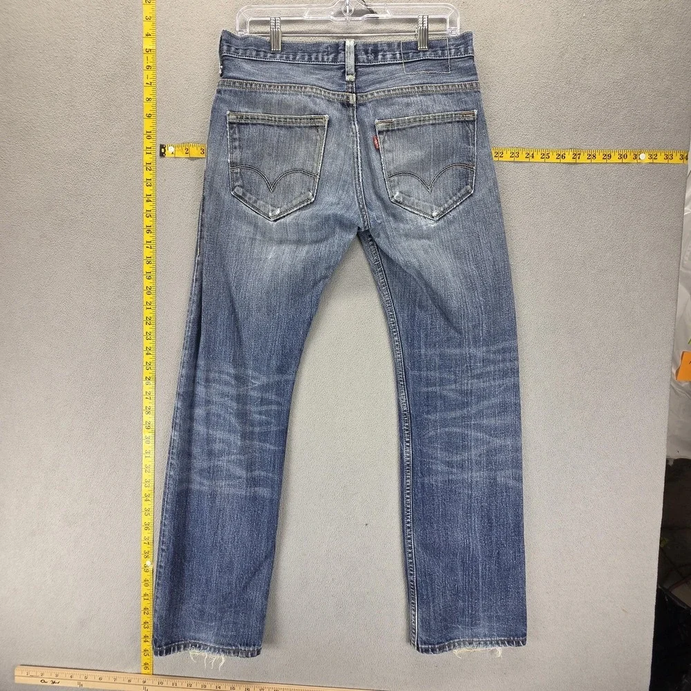 Vintage Levis Engineered Jeans Mens Blue Zip Fly Whiskers Fits 30x30